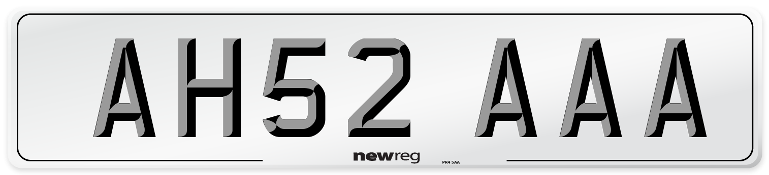 AH52 AAA Number Plate from New Reg